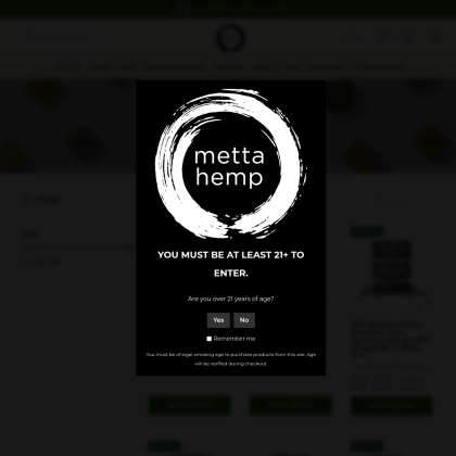 Metta Hemp mobile view