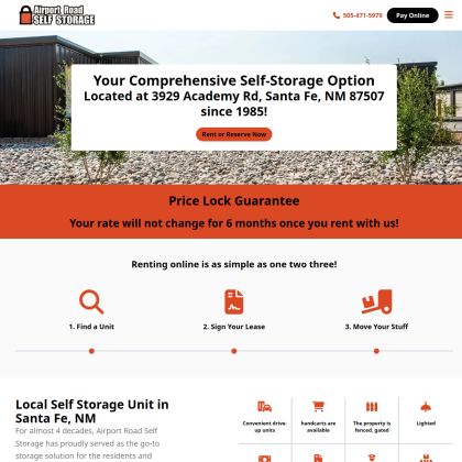 Airport Road Self Storage mobile view
