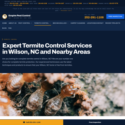 Empire Pest Control Inc. NC mobile view
