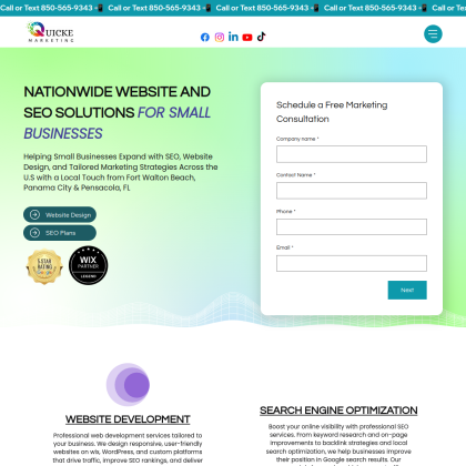 Quicke Marketing mobile view