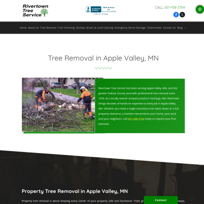 Rivertown Tree Service mobile view