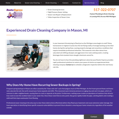 Rooter Express mobile view