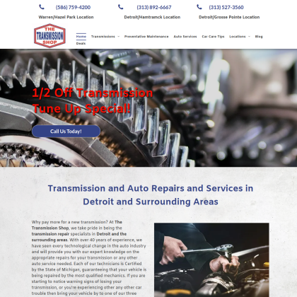 The Transmission Shop mobile view