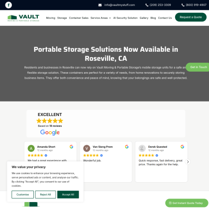 Vault Moving and Portable Storage mobile view