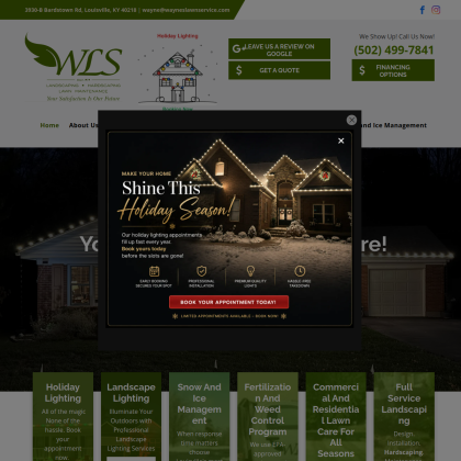 Wayne's Lawn Service mobile view