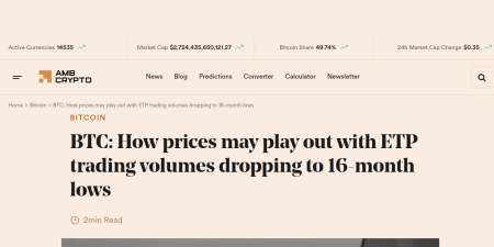Read the full Article:  ⭲ BTC: How prices may play out with ETP trading volumes dropping to 16-month lows