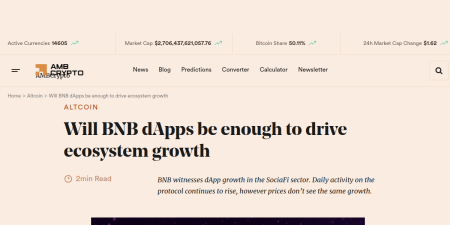 Read the full Article:  ⭲ Will BNB dApps be enough to drive ecosystem growth