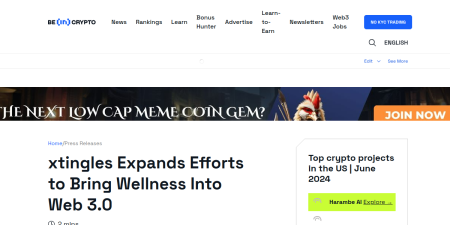 Read the full Article:  ⭲ xtingles Expands Efforts to Bring Wellness Into Web 3.0