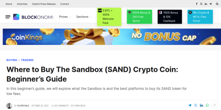 Read the full Article:  ⭲ Where to Buy The Sandbox (SAND) Crypto Coin: Beginner’s Guide