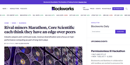Read the full Article:  ⭲ Rival miners Marathon, Core Scientific each think they have an edge over peers
