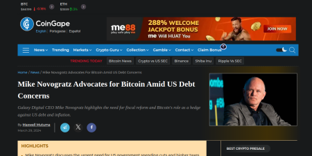 Read the full Article:  ⭲ Mike Novogratz Advocates for Bitcoin Amid US Debt Concerns