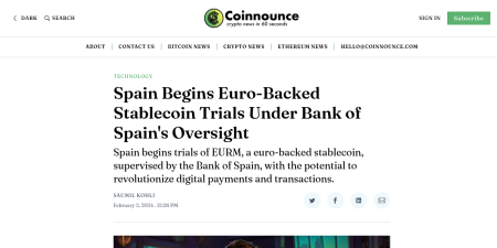 Read the full Article:  ⭲ Spain Begins Euro-Backed Stablecoin Trials Under Bank of Spain's Oversight
