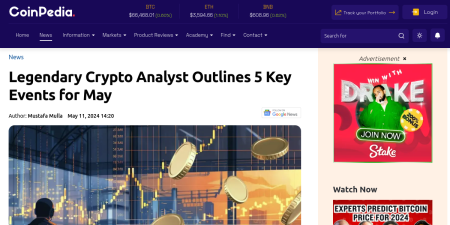 Read the full Article:  ⭲ Legendary Crypto Analyst Outline Key 5 Events For May  