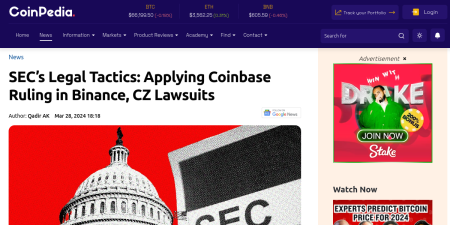 Read the full Article:  ⭲ SEC’s Legal Tactics: Applying Coinbase Ruling in Binance, CZ Lawsuits