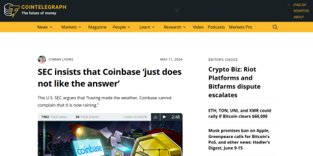 Read the full Article:  ⭲ SEC insists that Coinbase 'just does not like the answer'