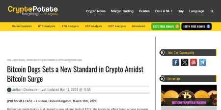 Read the full Article:  ⭲ Bitcoin Dogs Sets a New Standard in Crypto Amidst Bitcoin Surge
