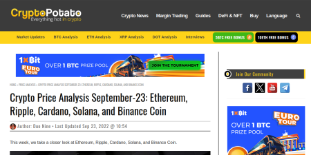 Read the full Article:  ⭲ Crypto Price Analysis September-23: Ethereum, Ripple, Cardano, Solana, and Binance Coin