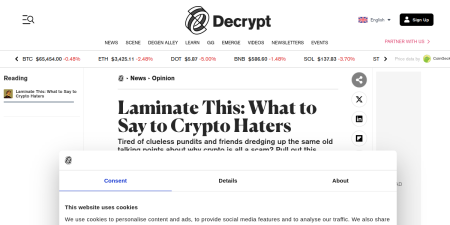 Read the full Article:  ⭲ Laminate This: What to Say to Crypto Haters