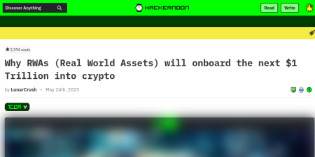 Read the full Article:  ⭲ Why RWAs (Real World Assets) will onboard the next $1 Trillion into crypto