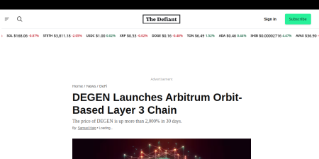 Read the full Article:  ⭲ DEGEN Launches Arbitrum Orbit-Based L3 Leveraging Base