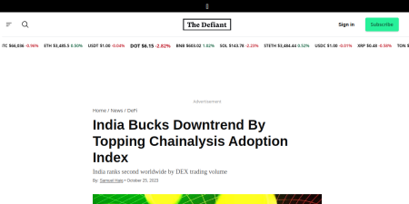 Read the full Article:  ⭲ India Bucks Downtrend By Topping Chainalysis Adoption Index