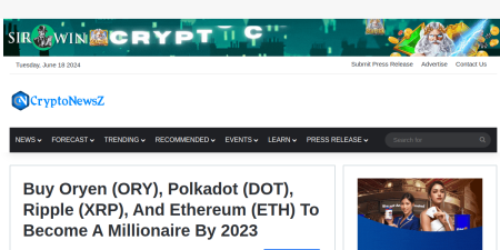 Read the full Article:  ⭲ Buy Oryen (ORY), Polkadot (DOT), Ripple (XRP), And Ethereum (ETH) To Become A Millionaire By 2023