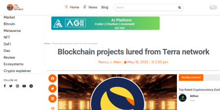 Read the full Article:  ⭲ Blockchain projects lured from Terra network