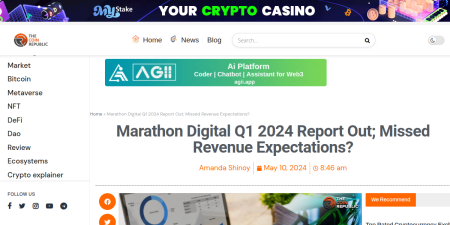 Read the full Article:  ⭲ Marathon Digital Q1 2024 Report Out; Missed Revenue Expectations?