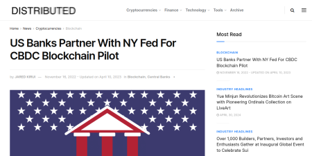 Read the full Article:  ⭲ US Banks Partner With NY Fed For CBDC Blockchain Pilot