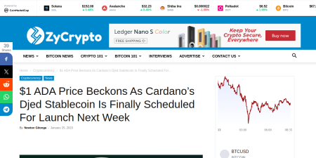 Read the full Article:  ⭲ $1 ADA Price Beckons As Cardano’s Djed Stablecoin Is Finally Scheduled For Launch Next Week