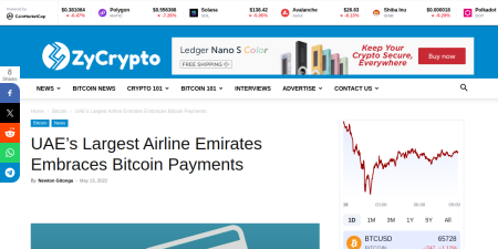 Read the full Article:  ⭲ ‘Bitcoin To Fly’ As UAE’s Largest Airline Emirates Embraces BTC Payments