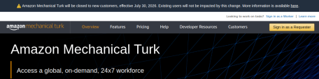 Amazon Mechanical Turk 亚马逊微任务平台”