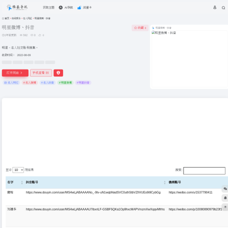明星微博、抖音