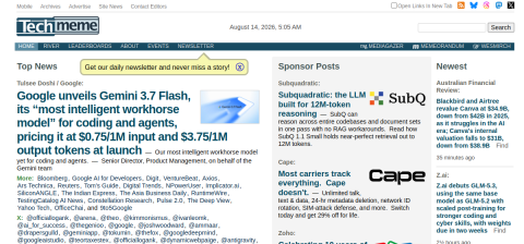 techmeme.com önizleme