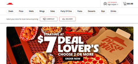 www.pizzahut.com önizleme