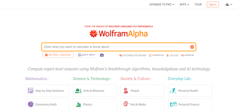 www.wolframalpha.com önizleme