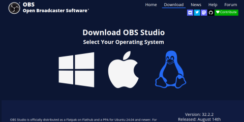 OBS Studio download page screenshot
