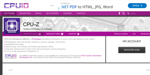 CPU-Z page screenshot