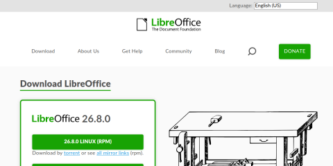 LibreOffice download page screenshot