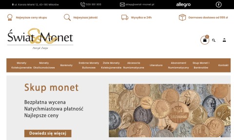 Sklep numizmatyczny - świat monet