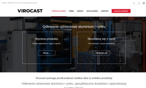 Virocast - odlewnia ciśnieniowa Warszawa