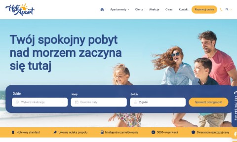 Apartamenty w Krynicy Morskiej, Obsługa wynajmu HoliApart