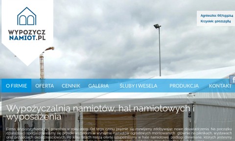 Wynajem namiotów. Wypożyczalnia namiotów -Łódź