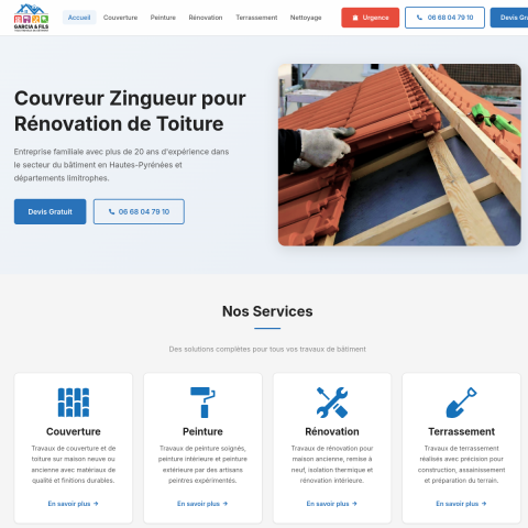 Aperçu du site Garcia & Fils