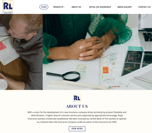 Mobile preview of Royal Life Assurance website