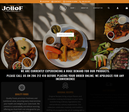 Mobile preview of Taste of Jollof website
