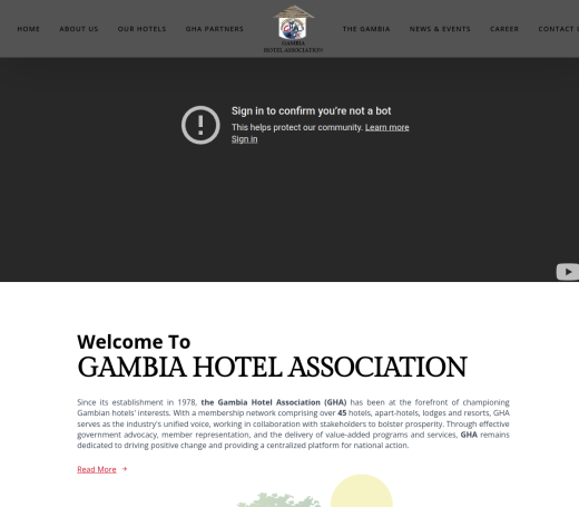 Mobile preview of Gambia Hotels Association website