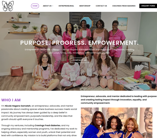 Mobile preview of Nicole Hagans Samateh website