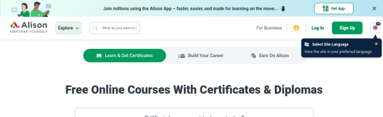 Alison screenshot
