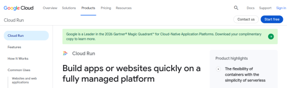 Google Cloud Run screenshot